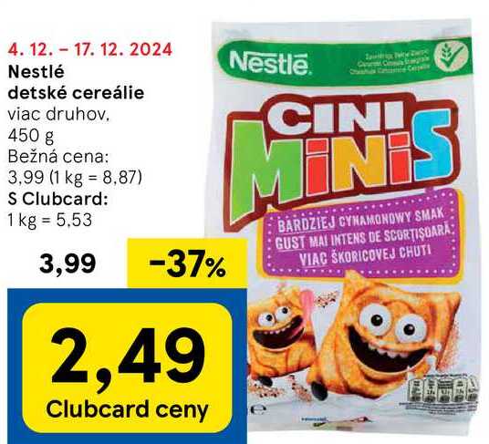 Nestlé detské cereálie, 450 g