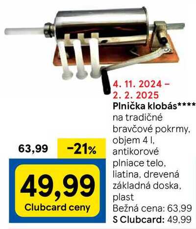Plnička klobás