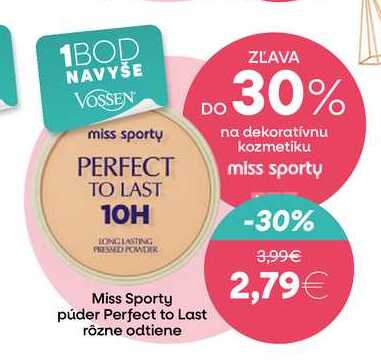 Miss Sporty púder Perfect to Last rôzne odtiene