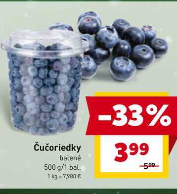 Čučoriedky balené 500 g