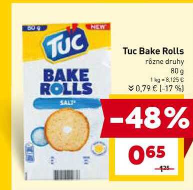 Tuc Bake Rolls rôzne druhy 80 g