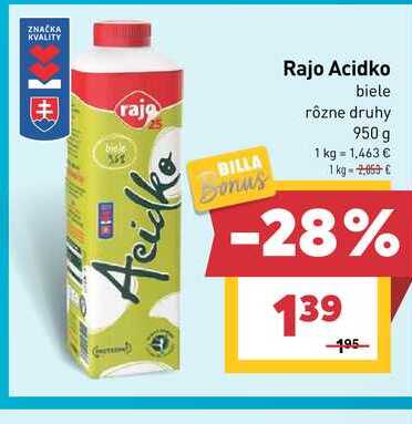 Rajo Acidko biele rôzne druhy 950 g