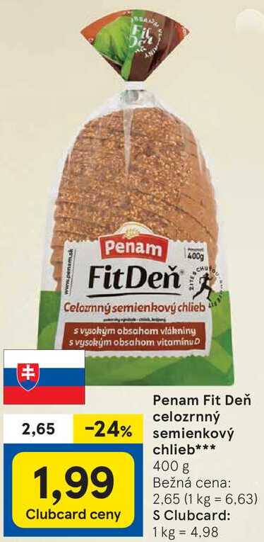 Penam Fit Deň celozrnný semienkový chlieb, 400 g