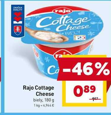 Rajo Cottage Cheese biely, 180 g 