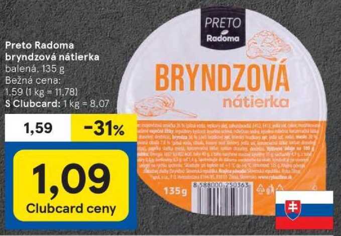 Preto Radoma bryndzová nátierka, 135 g