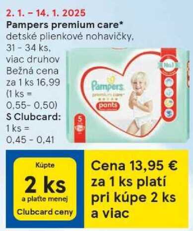 Pampers premium care, 31-34 ks