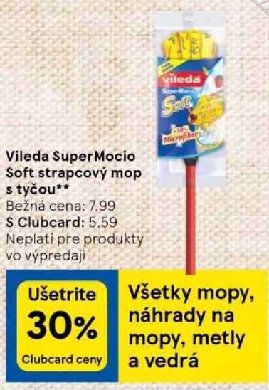 Vileda SuperMocio Soft strapcový mop s tyčou