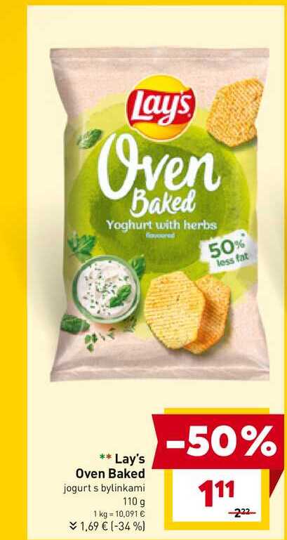 Lay's Oven Baked jogurt s bylinkami 110 g 