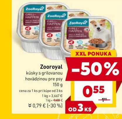 Zooroyal kúsky s grilovanou hovädzinou pre psy 150 g 