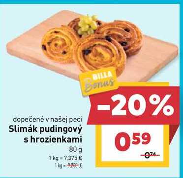 Slimák pudingový s hrozienkami 80 g 