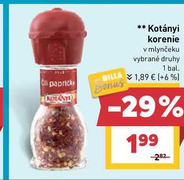 Kotányi korenie v mlynčeku vybrané druhy 1 bal. 