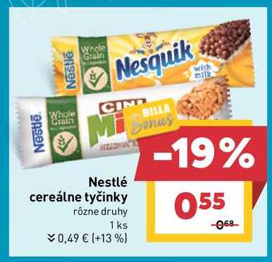 Nestlé cereálne tyčinky rôzne druhy 1 ks 