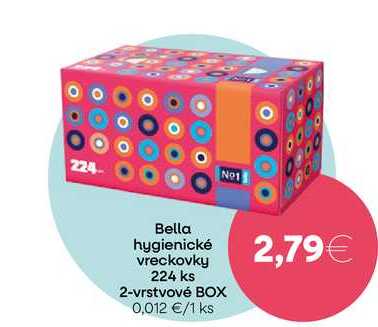 Bella hygienické vreckovky 224 ks 2-vrstvové BOX 