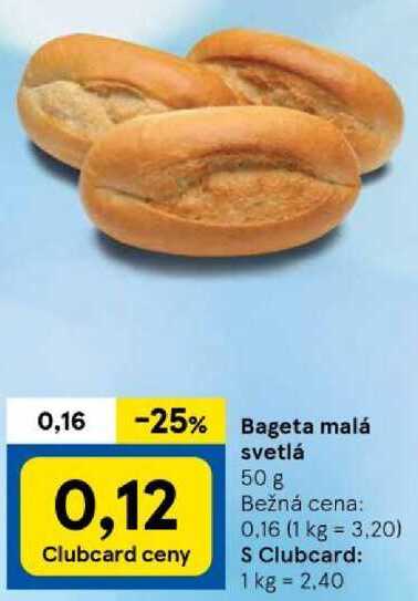 Bageta malá svetlá, 50 g 