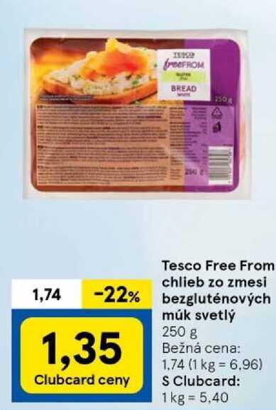 Tesco Free From chlieb zo zmesi bezgluténových múk svetlý, 250 g 