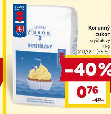 Korunný cukor kryštálový 1 kg