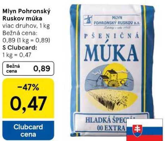 Mlyn Pohronský Ruskov múka, 1 kg