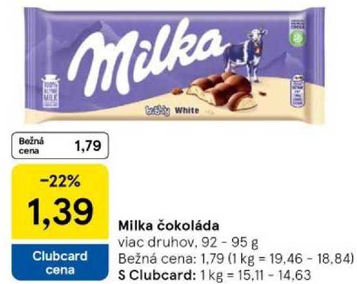 Milka čokoláda, 92-95 g