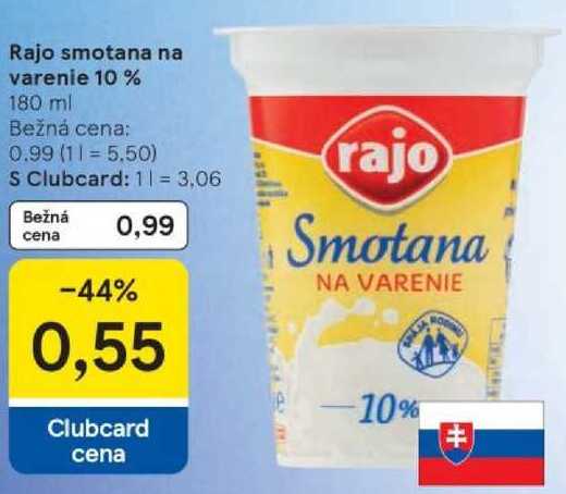 Rajo smotana na varenie 10 %, 180 ml 