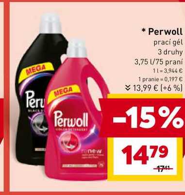 Perwoll prací gél 3 druhy 3,75 l/75 praní 