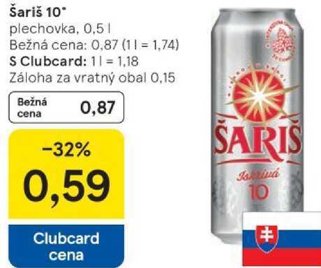 Šariš 10°, 0,5 l