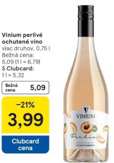 Vinium perlivé ochutené víno, 0,75 l v akcii