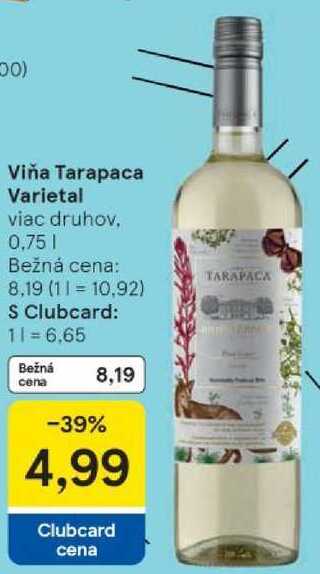 Viňa Tarapaca Varietal, 0,75 l