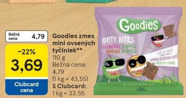 Goodies zmes mini ovsených tyčiniek, 110 g