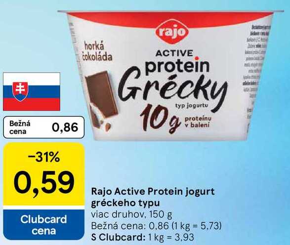 Rajo Active Protein jogurt gréckeho typu, 150 g