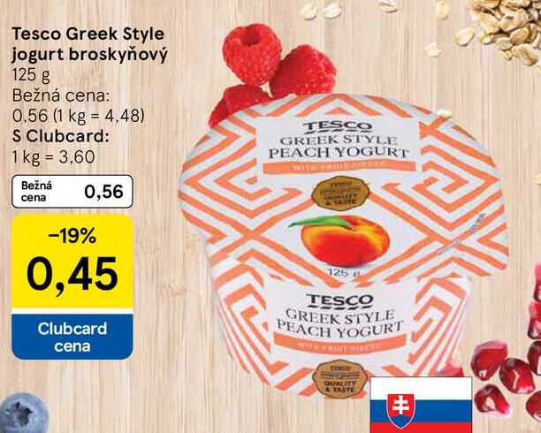 Tesco Greek Style jogurt broskyňový, 125 g