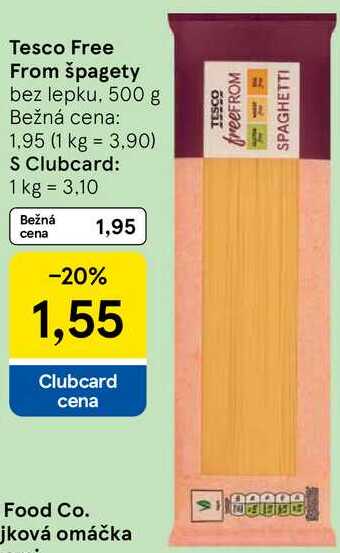 Tesco Free From špagety, 500 g 