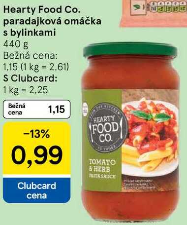 Hearty Food Co. paradajková omáčka s bylinkami, 440 g 