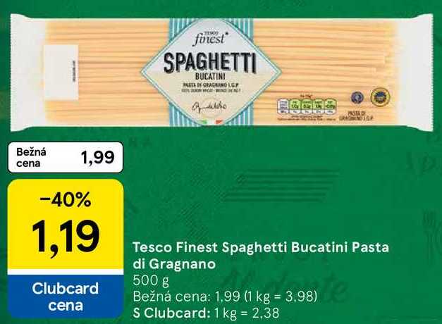 Tesco Finest Spaghetti Bucatini Pasta di Gragnano, 500 g 