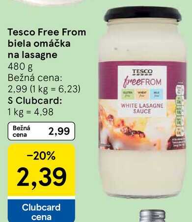 Tesco Free From biela omáčka na lasagne, 480 g