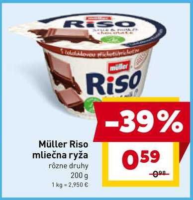 Müller Riso mliečna ryža rôzne druhy 200 g