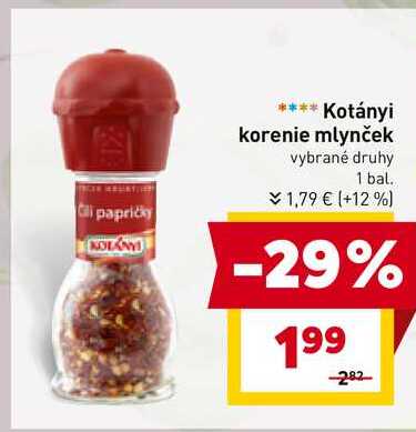 Kotányi korenie mlynček vybrané druhy 1 bal.