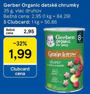 Gerber Organic detské chrumky, 35 g