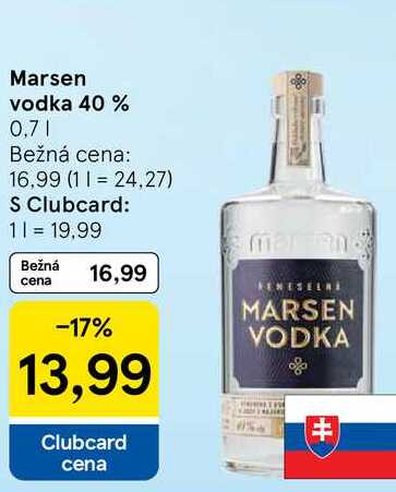 Marsen vodka 40 %, 0,7 l v akcii