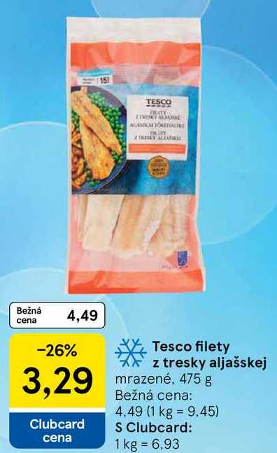 Tesco filety z tresky aljašskej, 475 g