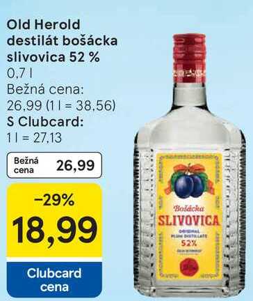 Old Herold destilát bošácka slivovica 52 %, 0,7 l