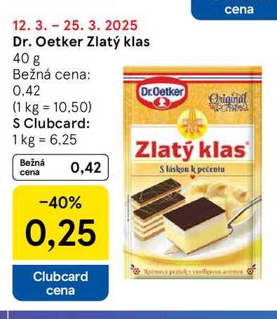 Dr. Oetker Zlatý klas, 40 g