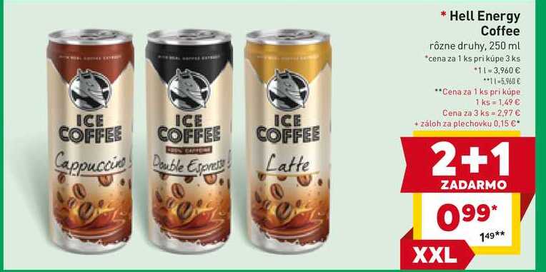 Hell Energy Coffee rôzne druhy, 250 ml 