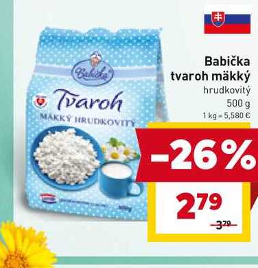 Babička tvaroh mäkký hrudkovitý 500 g 