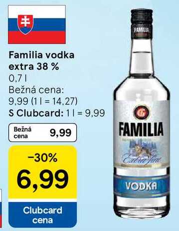Familia vodka extra 38 %, 0,7 l v akcii