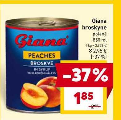 Giana broskyne polené 850 ml 