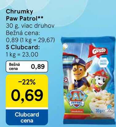Chrumky Paw Patrol, 30 g
