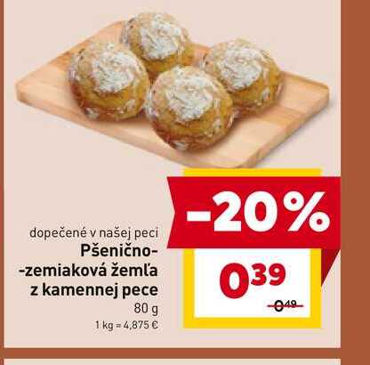 Pšenično-zemiaková žemľa z kamennej pece 80 g