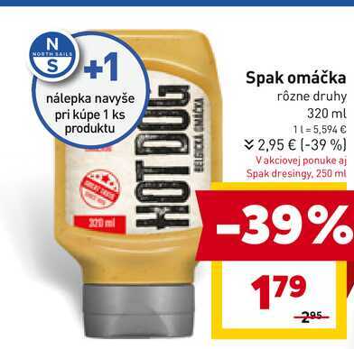 Spak omáčka rôzne druhy 320 ml 