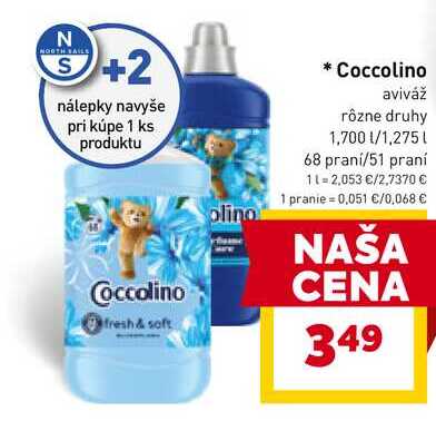 Coccolino aviváž rôzne druhy 1,700 l