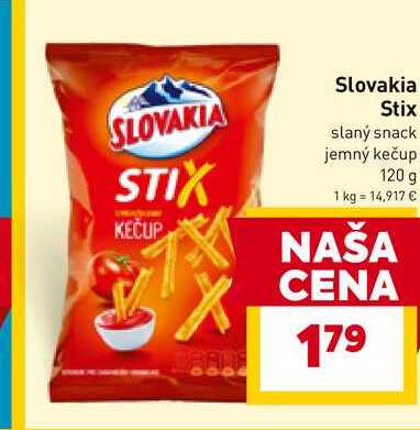 Slovakia Stix slaný snack jemný kečup 120 g
